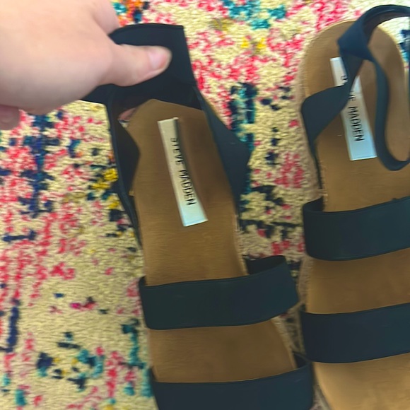 Steve Madden Kimmie Platform Espadrille Sandals in Black - Picture 3 of 3